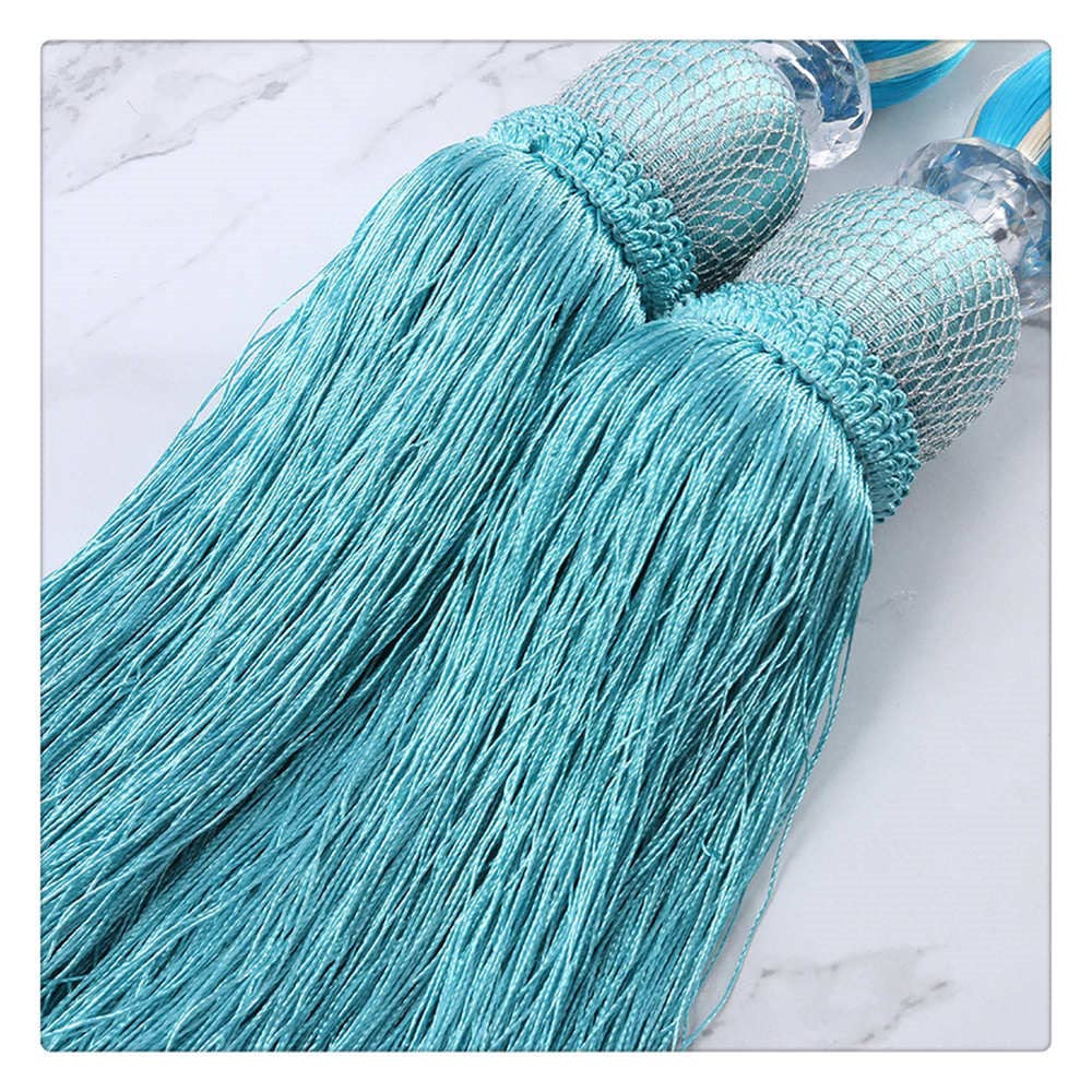1 Attache de Rideau à Pompon, Boucle arrière, Corde, Boule Suspendue, Accessoires for décoration Bureau et Maison(Orange)