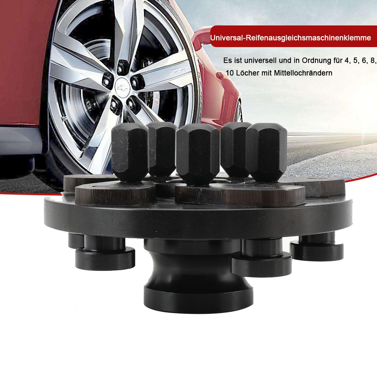 Adaptateur Universel pour Jantes pour équilibreuse de pneus 36mm,Auto Moto Pneu Roue 5 Lug Balancer Adaptateur Universal Plaque à Bride