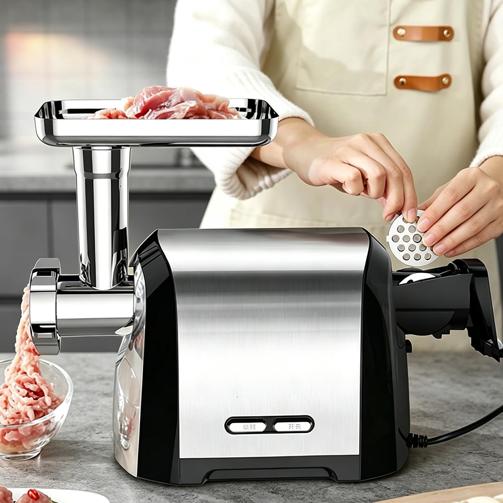 Picadora De Carne Eléctrica MAX 3200W & Accesorio para Salchichas