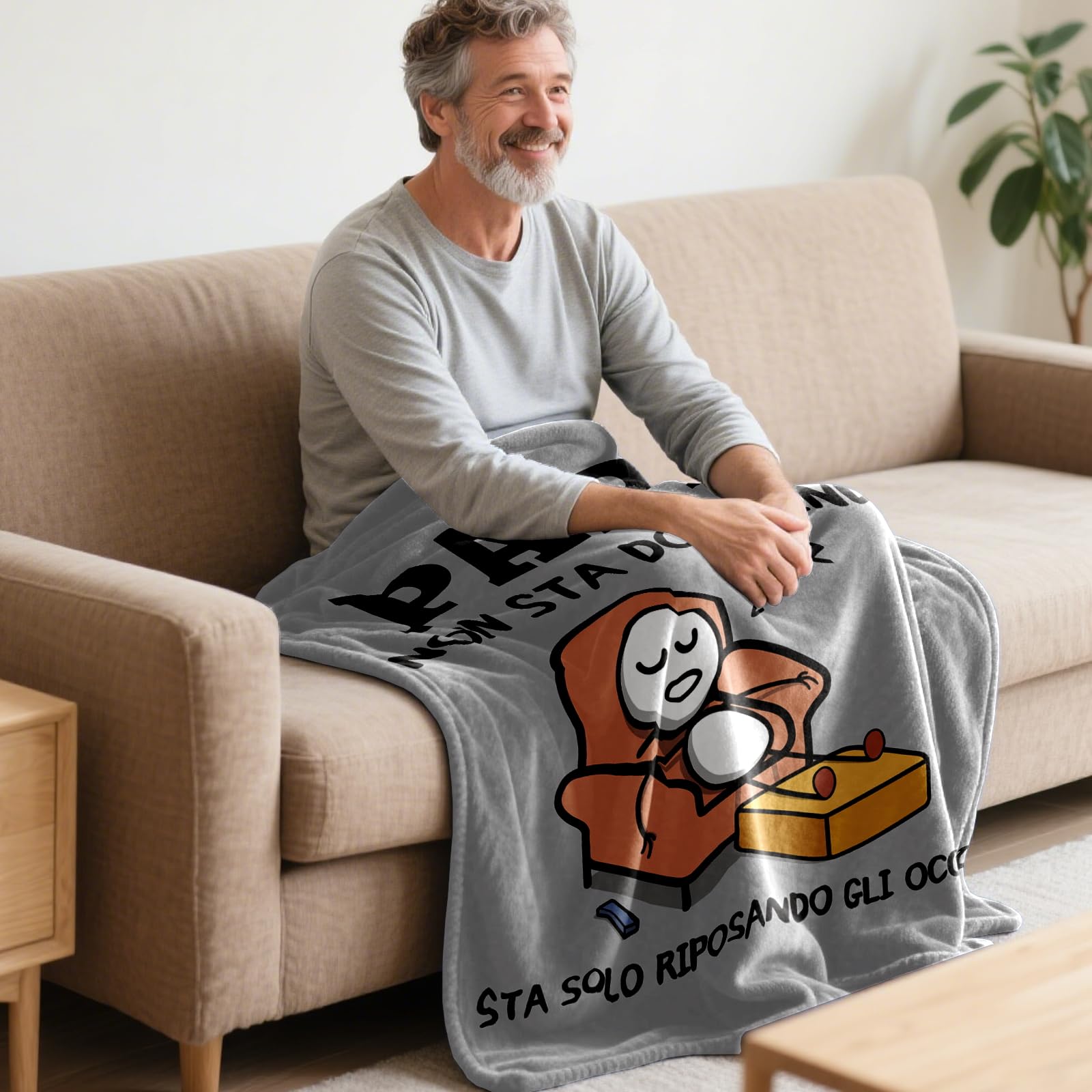 Regalo Papà, Regalo Festa del Papà, Regali Papa Compleanno Coperta, Regali per Papa da Figlia e Figlio 130 x 150 cm