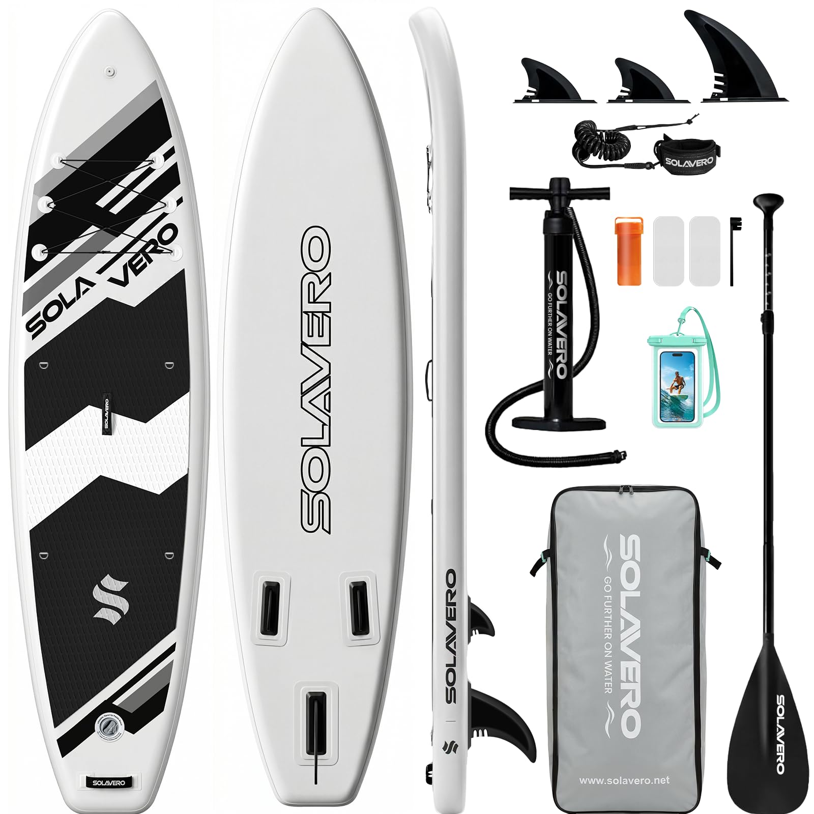 Photo 1 of ** missing part of paddle **SOLAVERO 11' Inflatable Stand Up Paddle Board for Adults Supports to 500LB