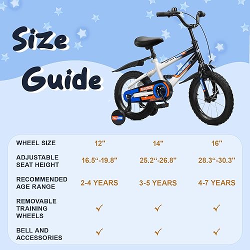 Miniatura 4 de Bicicleta infantil de 121416 pulgadas para niños pequeños de 3 a 8 años, neumáticos antideslizantes seguros, ruedas de entrenamiento extraíbles,