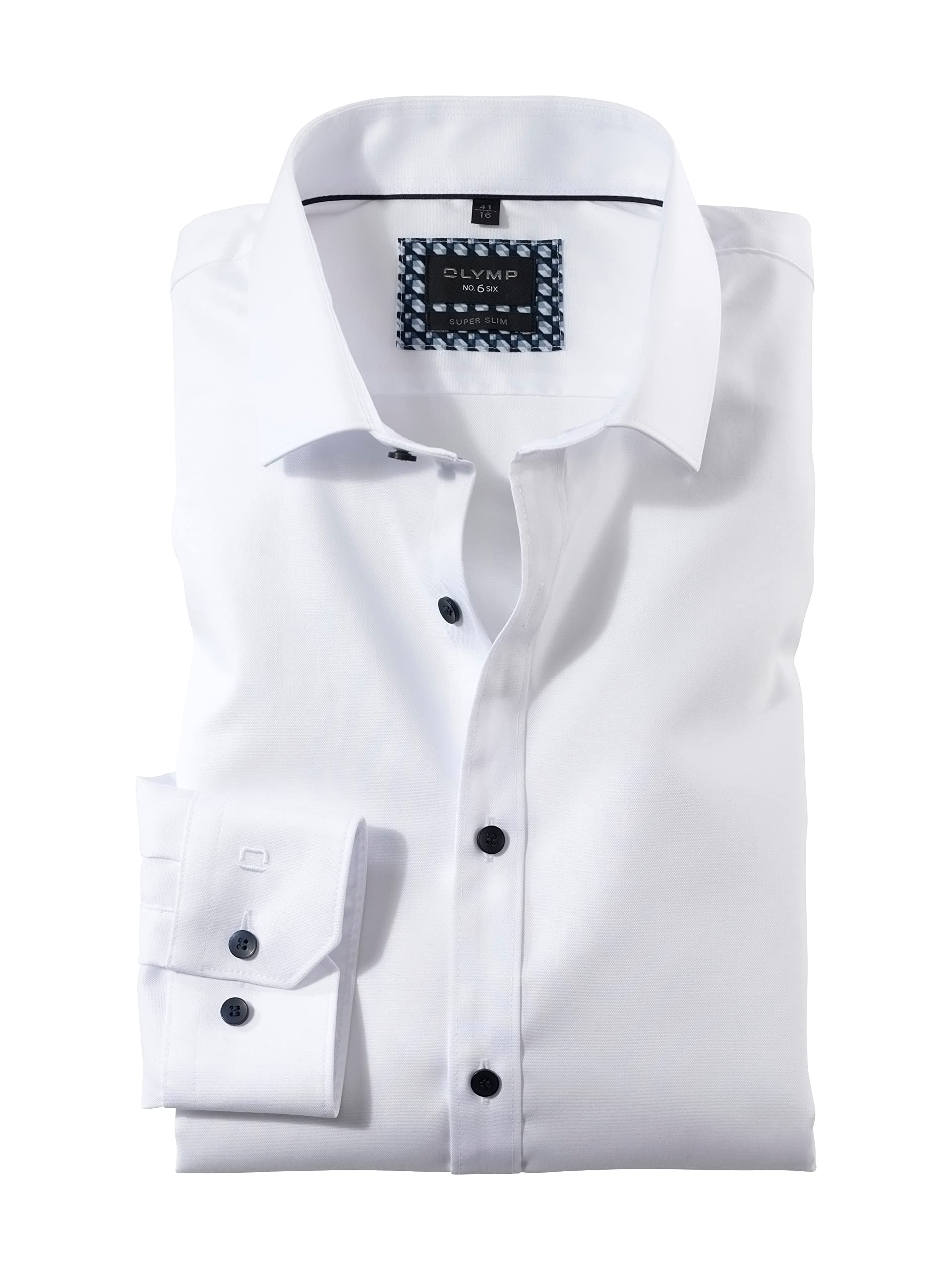 OLYMP Herren Businesshemd Langarm No. Six,Pin Point,super Slim,Modern Kent
