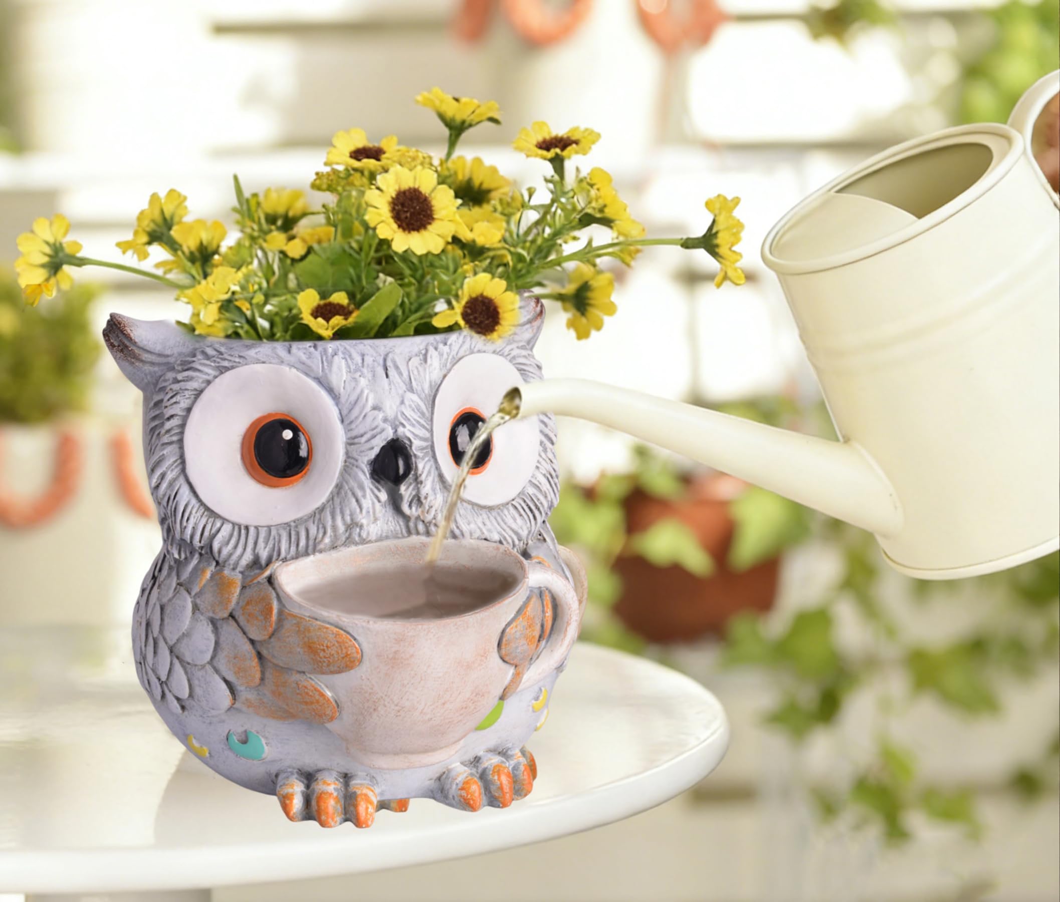 Amazon.co.jp: Saysmile ユニーク フクロウ 植木鉢 屋内 かわいい 小型