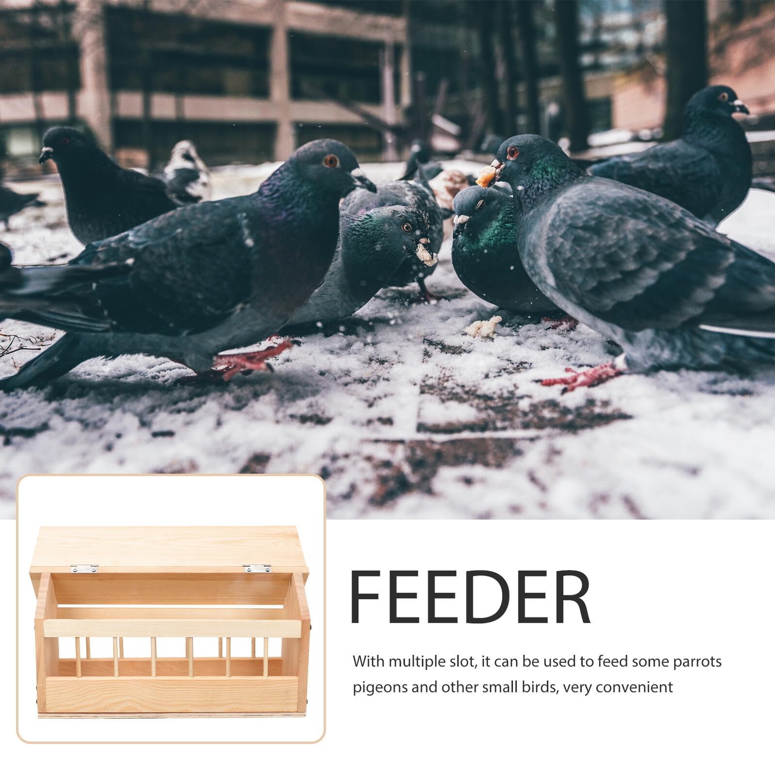 Automatischer und Mehrschlitzdesign Taubenfutterspender mit Spritzschutz Robuster Futtertrog für Kleine Tiere und Papageien für Vogelfutter