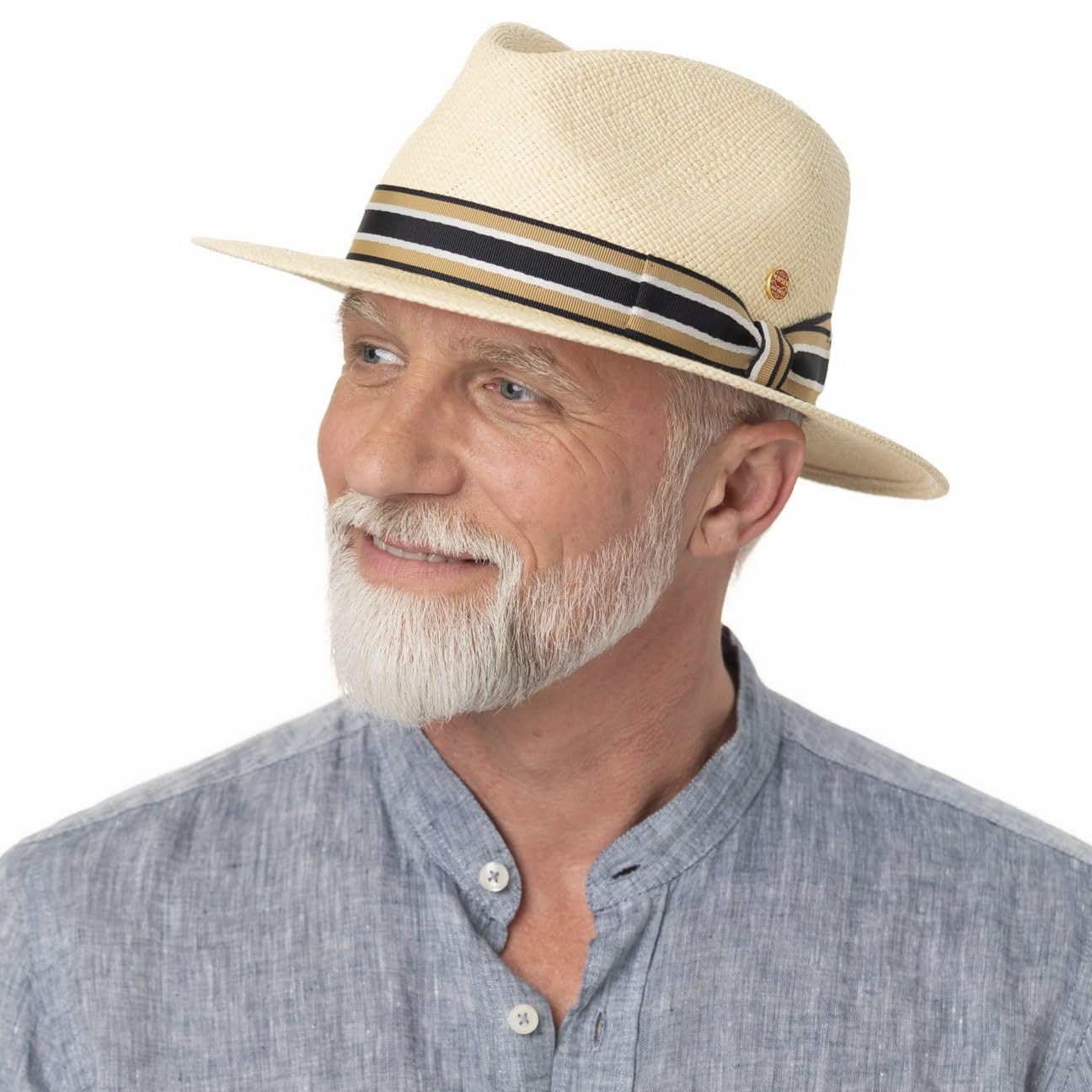 Mayser Mathis Sombrero Panama Banda Multicolor Proteccion UV 80 Hecho en UE Unisex Primavera Verano