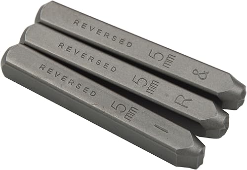 Vista 76 de Wokesi Kit de alfabeto de letras mayúsculas de 1/8" (3 mm) de altura, de acero, para timbre a mano, presión, para molde, código, etiqueta