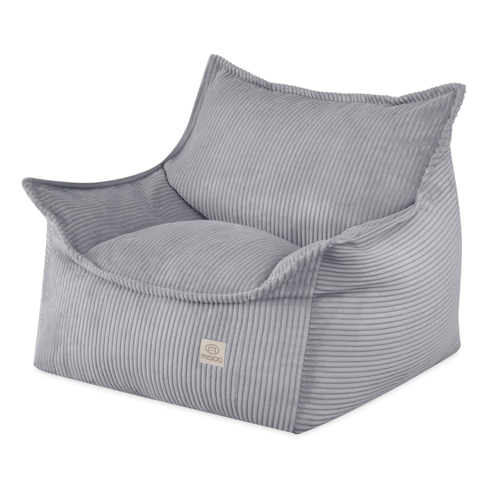 MISIOO Poltrona per bambini Roya Cord – Poltrona per cameretta dei bambini, morbida poltrona da pavimento per bambini, in velluto a coste di alta qualità, Oeko-TEX, 80 x 73 x 58 cm