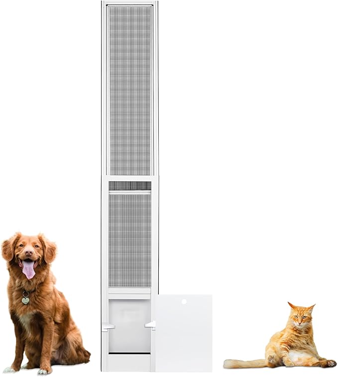 BulEsiane 1Piece Sliding Pet Door for Dogs & Cats, Patio