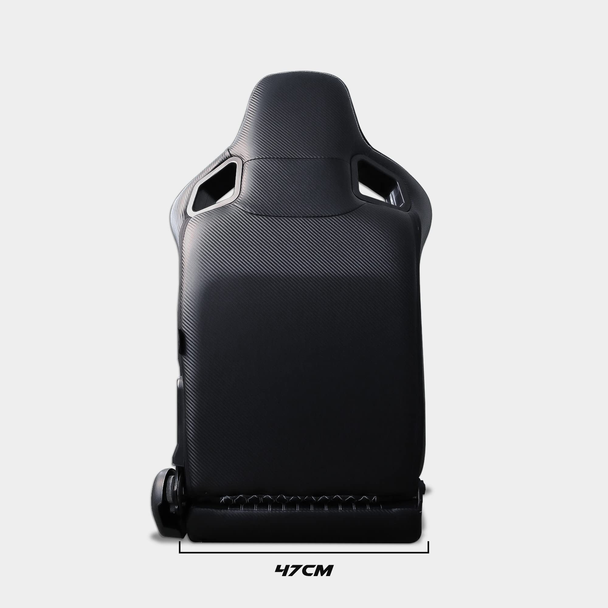 M MODAUTO Semibaquet B,E Cuero Negro/Detalles de Rombo/Alcántara y Respaldo Fibra Carbono,Semibaquet Deportivo,Adaptable para Coches,Ríeles Incluidos,para Coche y Simulador de Conducción,N725LR