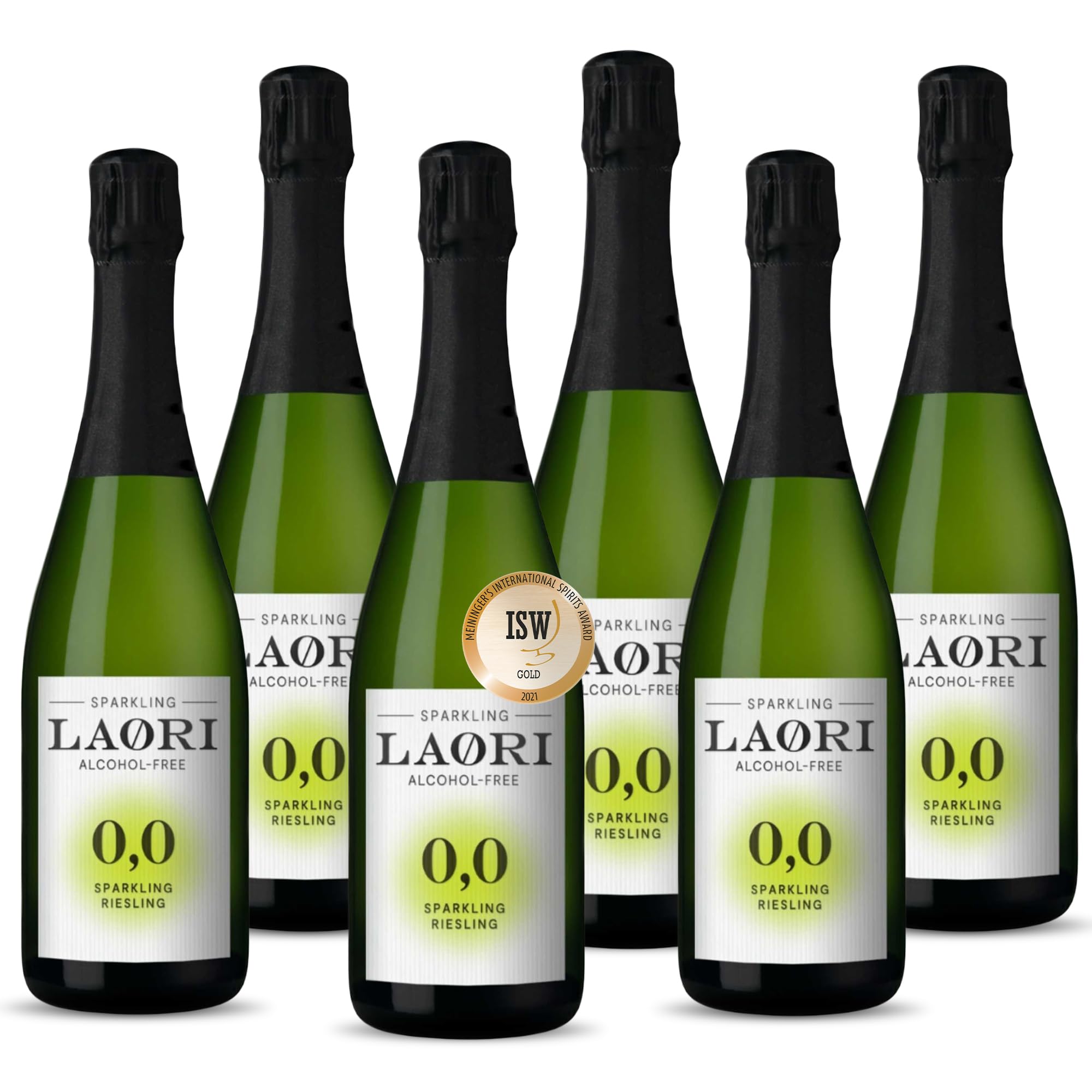Laori Sparkling Riesling alkoholfrei 6x750ml | Alkoholfreier Sekt mit den fruchtig-floralen Noten der Rieslingtraube | 0,0% Alkohol, vegan & ohne künstliche Aromen | Perfekt für alkoholfreien Spritz