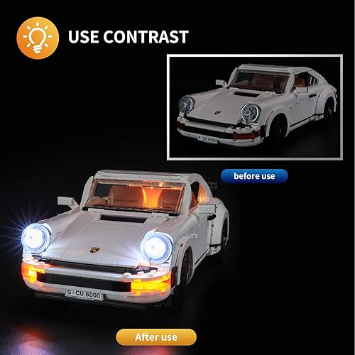 Miniatura 4 de Vaodest Luz LED para Lego 10295 Creator Expert Porsche 911, diseño y configuración compatible con el modelo 10295 (solo luz LED, no kit de bloques