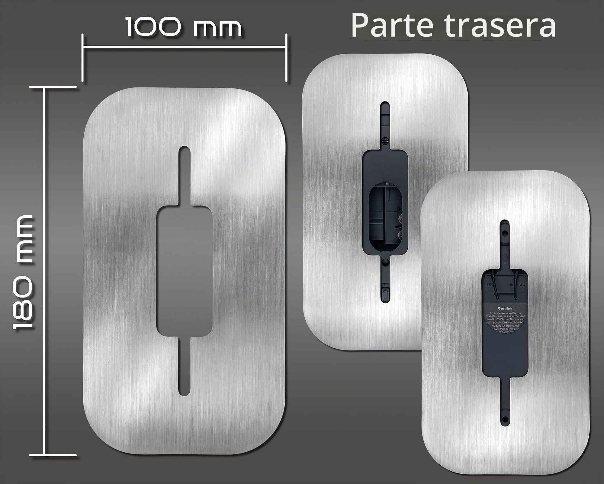 bisel de acero inoxidable | Accesorios para timbre de puerta Reolink | Battery, 5MP, Ultra HD, 2K, 4MP, WiFi, PoE, batería | Soporte, escudo, placa para timbre inalámbrico
