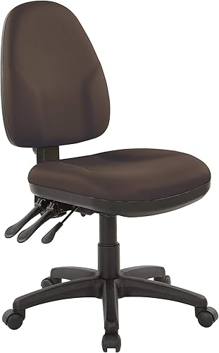 Miniatura 1 de Office Star - Silla ergonómica de oficina de doble función con respaldo acolchado ajustable y soporte lumbar integrado, sin brazos, tela Dillon Java