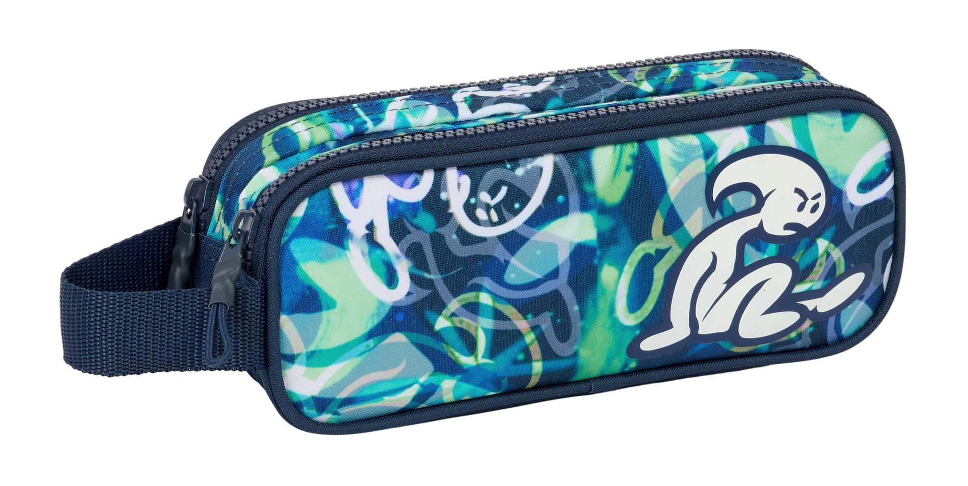 Safta EL NIÑO KOOK – Double Child's Pencil Case, Children's Pencil Case, Ideal for School Age Children, Comfortable and Versatile, Quality and Resistance, 21 x 6 x 8 cm, navy, M, Casual