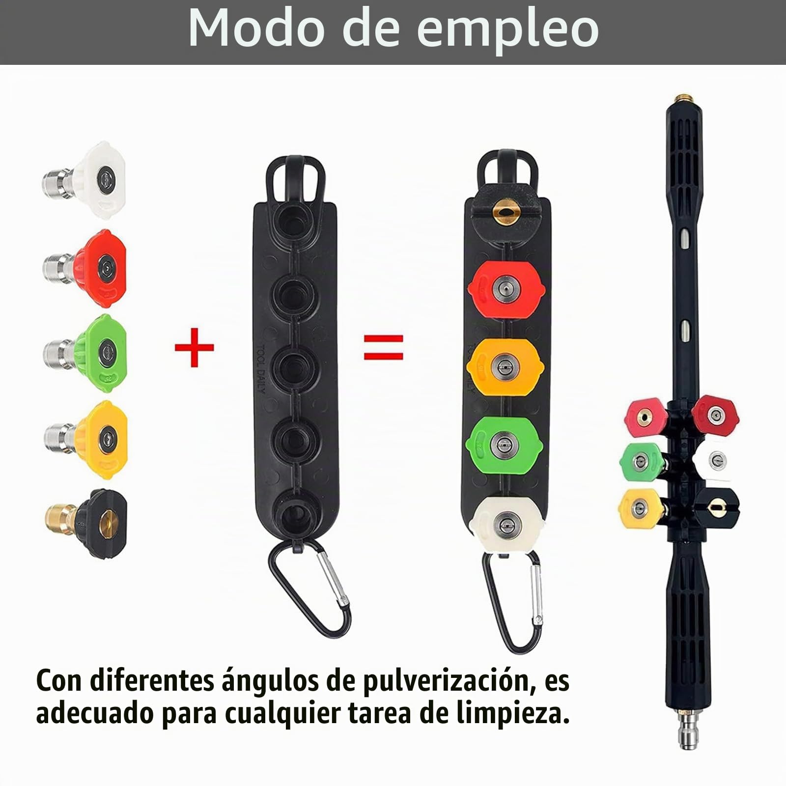 Hidrolavadora Extensión para Kärcher, Kit de 10 Tubos de Extensión Accesorio para Hidrolavadora de 4000 psi con 5 Boquillas de Alta Presión de Conexión Rápida de 1/4