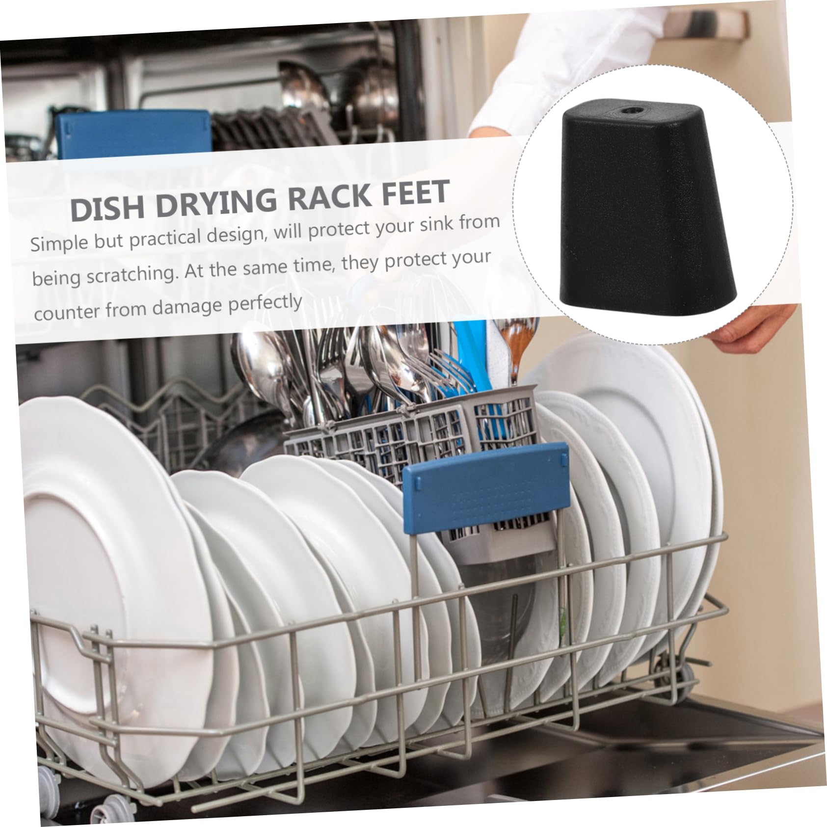 STRANDCHIC 10Pcs Drain Rack Feet Replacement Sink Mat Protective Rubber Feet For Kitchen Grid To Prevent Scratches