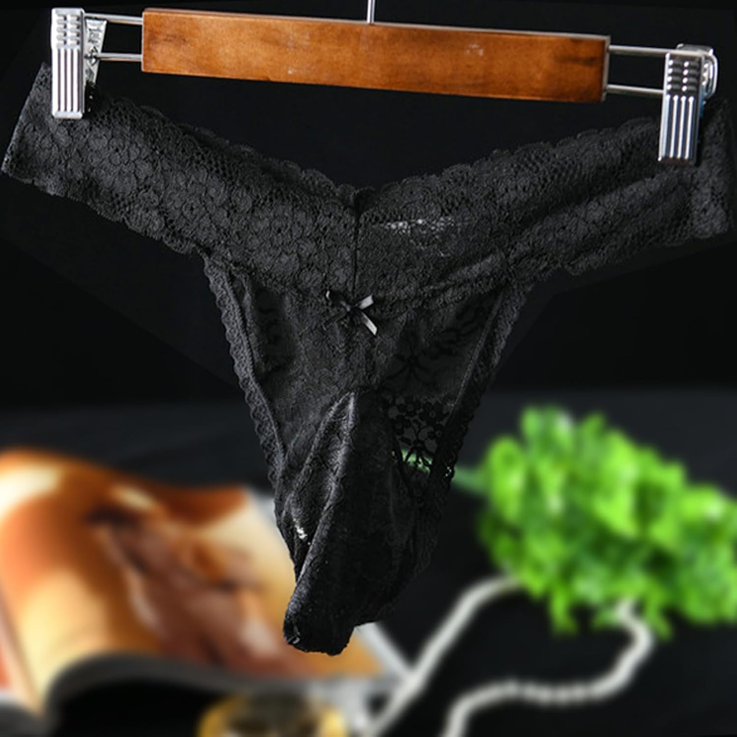 Mens Sissy Panties Femboy Men's Lace Thong - Feminine Underwear for Men with JJ Sleeve & Egg Pouch Low-Rise Lingerie - Image 5