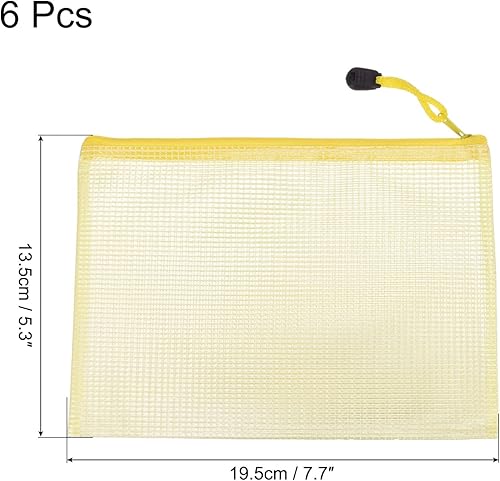 Miniatura 9 de MECCANIXITY Bolsas de malla con cremallera, tamaño B5, bolsillos para documentos, carpetas para suministros de oficina y hogar, color amarillo,