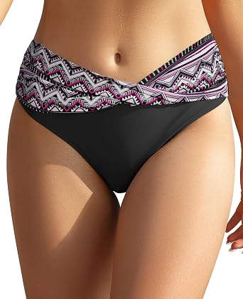 SHEKINI Womens Bikini Bottom Twist Front Cheeky Swimsuit Ruched Bathing Suit Bottoms