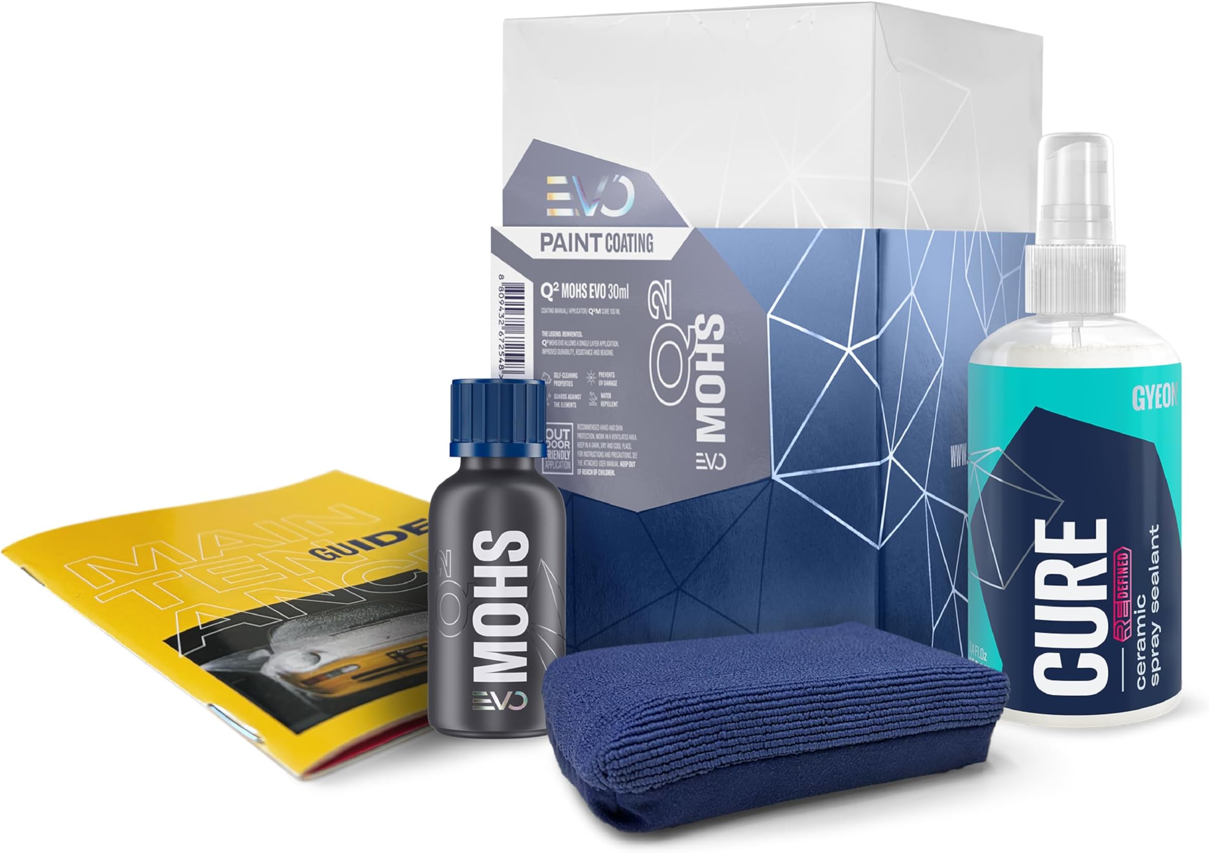 GYEON Q² Mohs EVO Kit- High Performance Ceramic Coating Car - Extreme Durability, Hydrophobicity & Chemical Resistance Paint - High Gloss Finish & Strong Self-Cleaning Effect - Car Cleaning - 30 ml