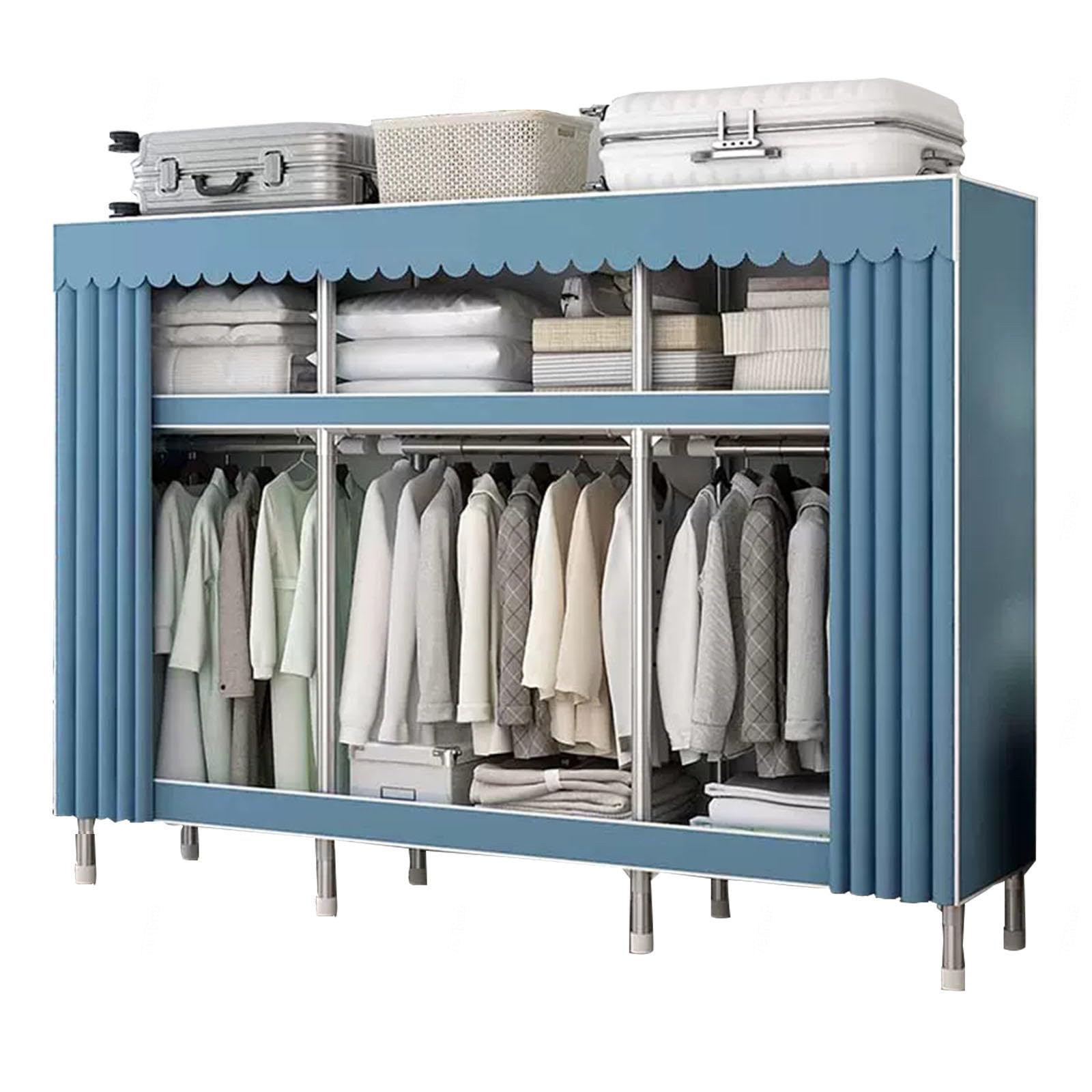 Armario portátil soluciona ropa desordenada con barra colgar 166cm