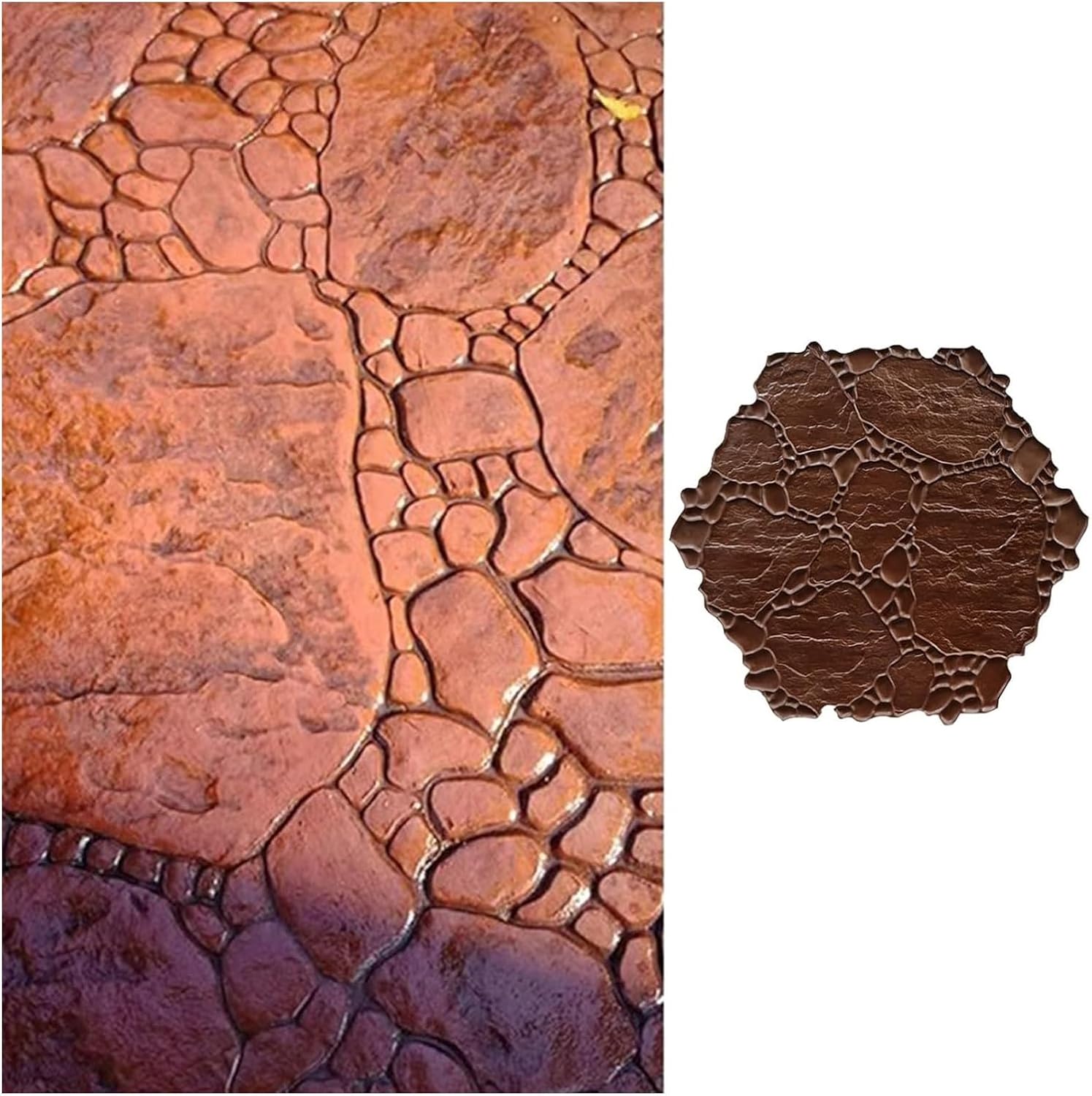 Concrete Texturing Skin, Concrete Stamps Mat, Concrete Texturing Skin Stamping Tools, Outdoor Ground Slate Forms(130cm (51 1/8"))