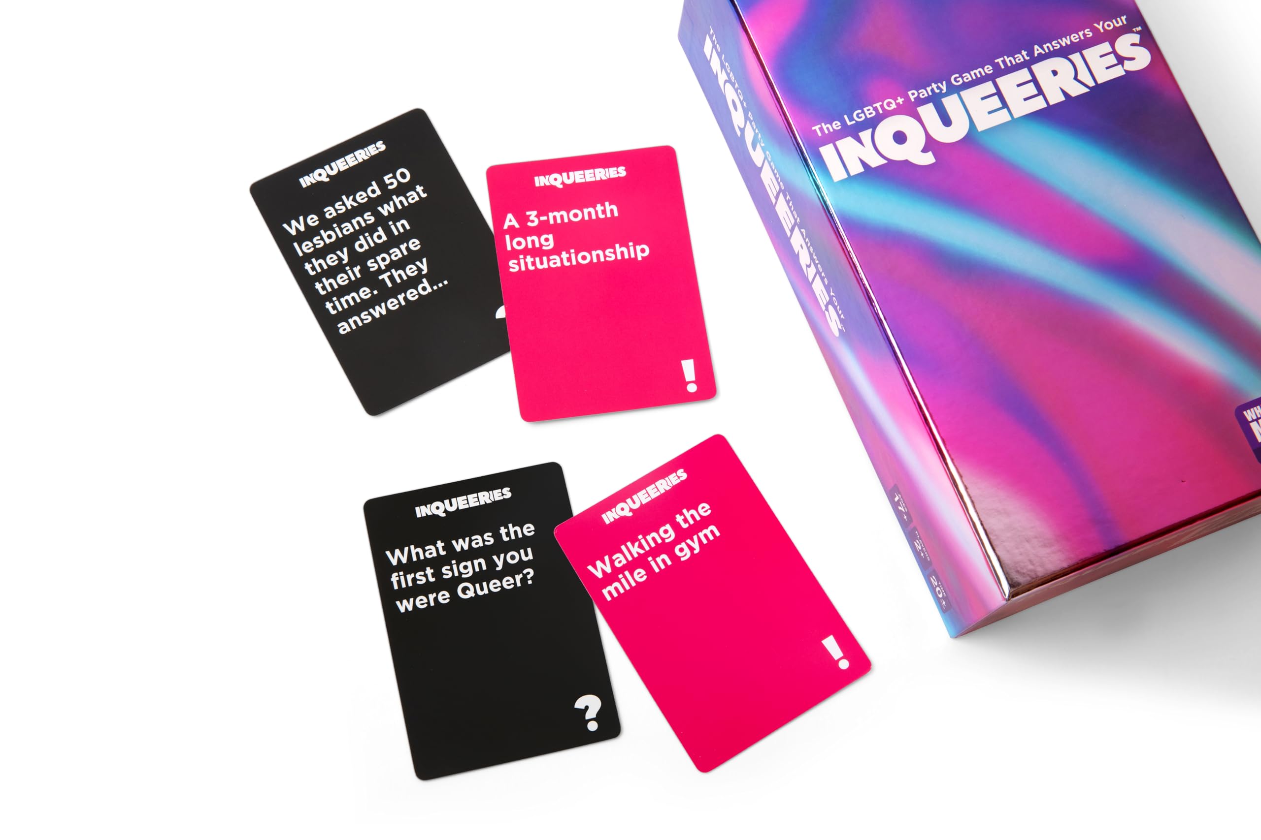 InQueeries By Relatable, Adult Games For Game Night, LGBTQ Games And Card Games For Pride Social Gatherings, Appropriate For Ages 17+, Includes 450 Cards, Holographic Crown, And Instructions