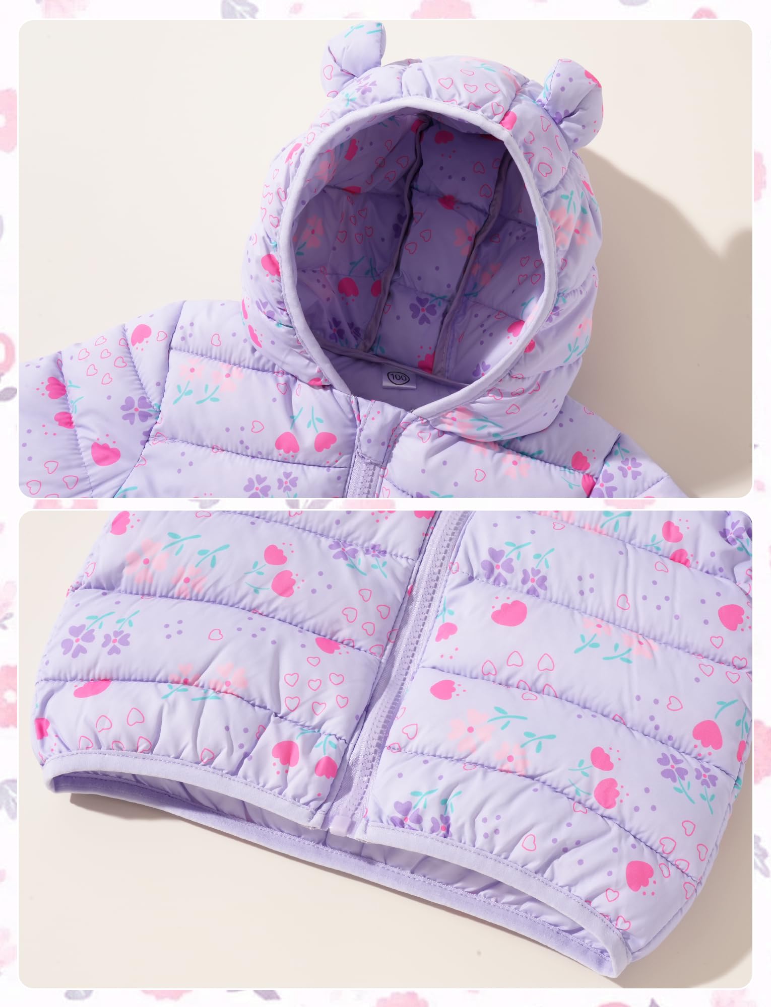SEAUR Mode Doudoune Hiver Bébé Fille Manteau à Capuche Hiver Veste Léger Bébé Blouson Chaud d'Extérieur Vêtements