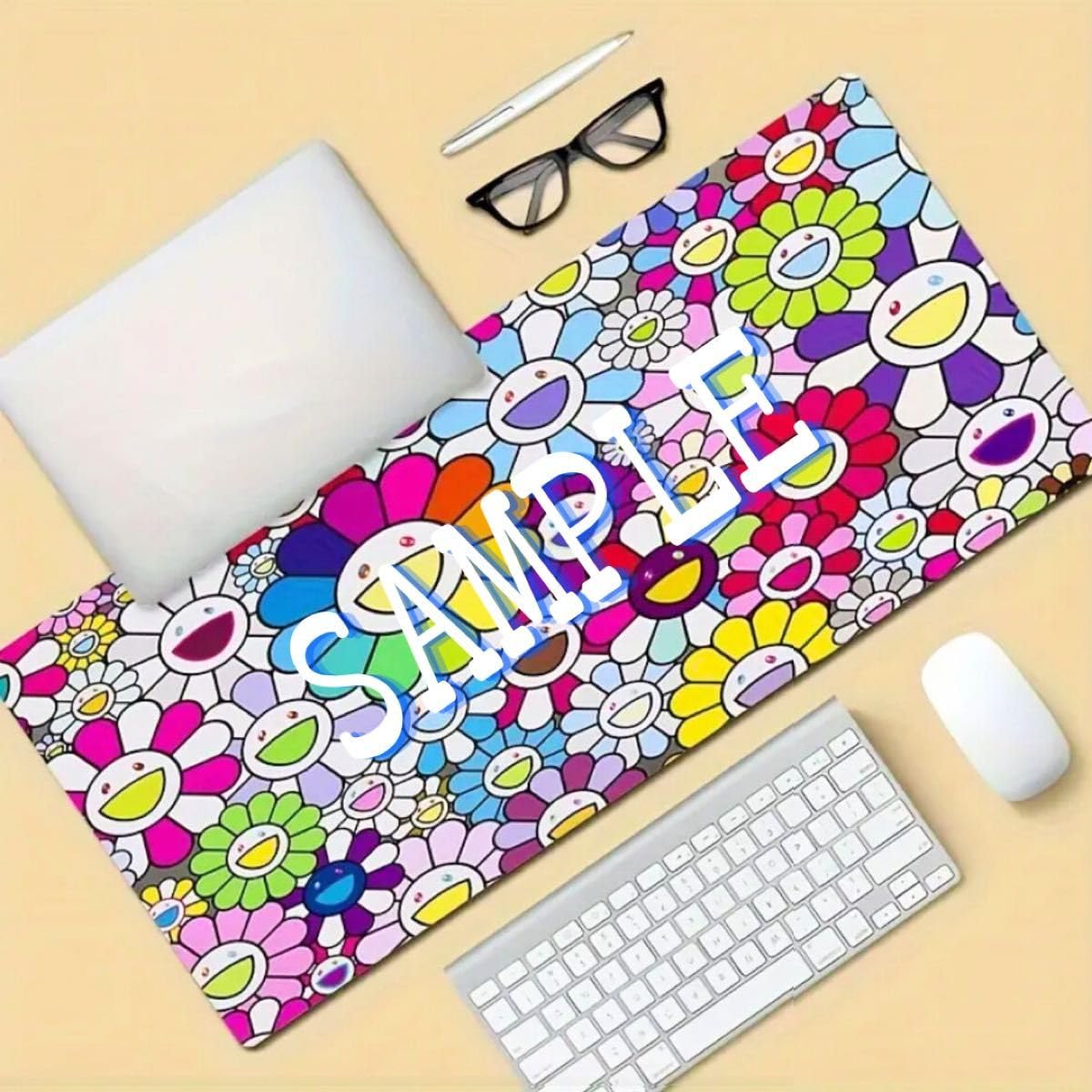 Amazon.co.jp: 村上隆さんの人気デザイン風プレイマット カラフルな