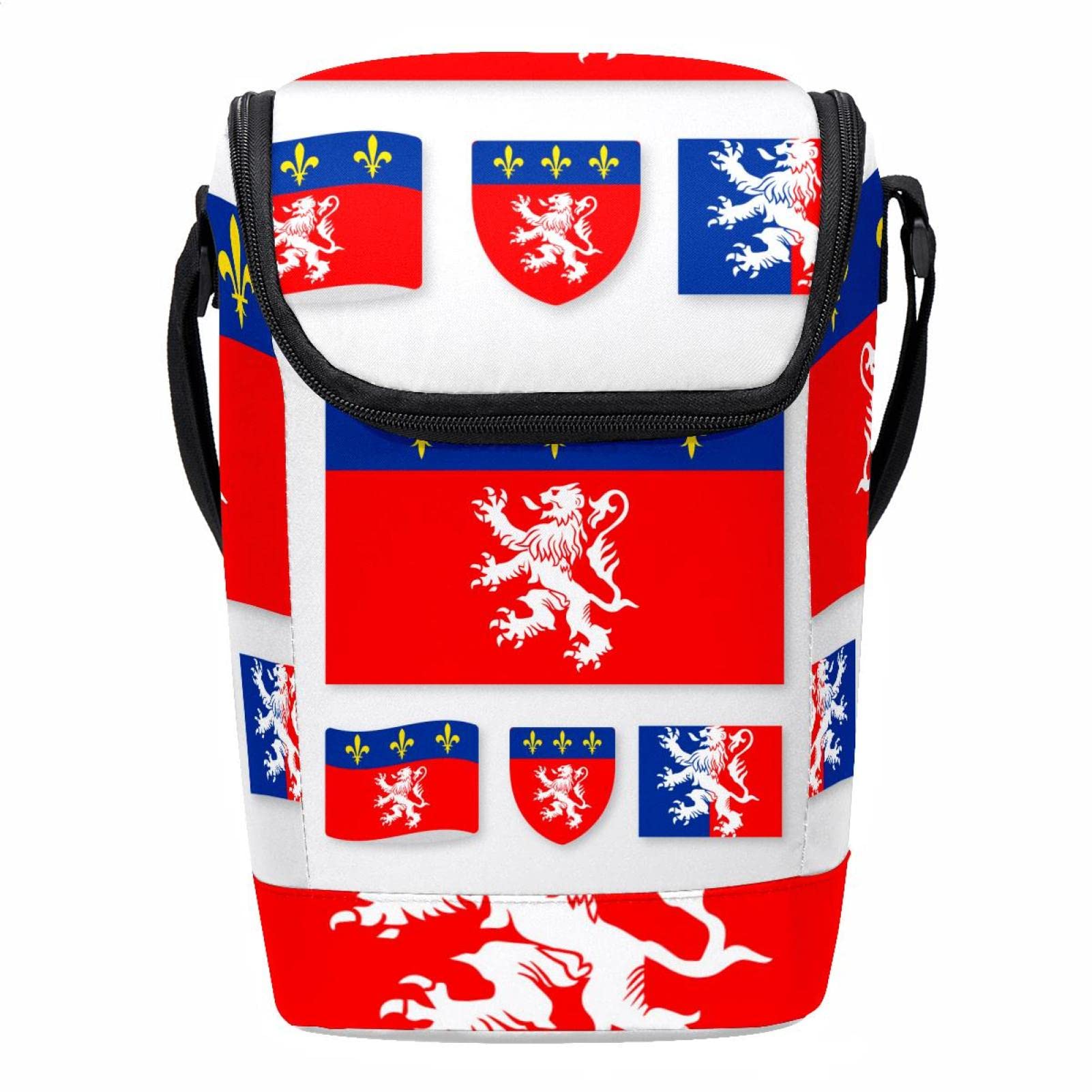 Bolsa de almuerzo con la bandera de Lyon para oficina y colegio