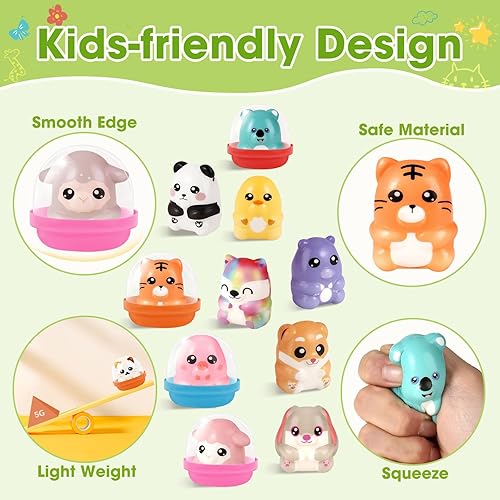 Miniatura 3 de Paquete de 20 huevos de plástico precargados con juguetes esponjosos de elevación lenta, rellenos de cesta de Pascua, bolsas de regalos de