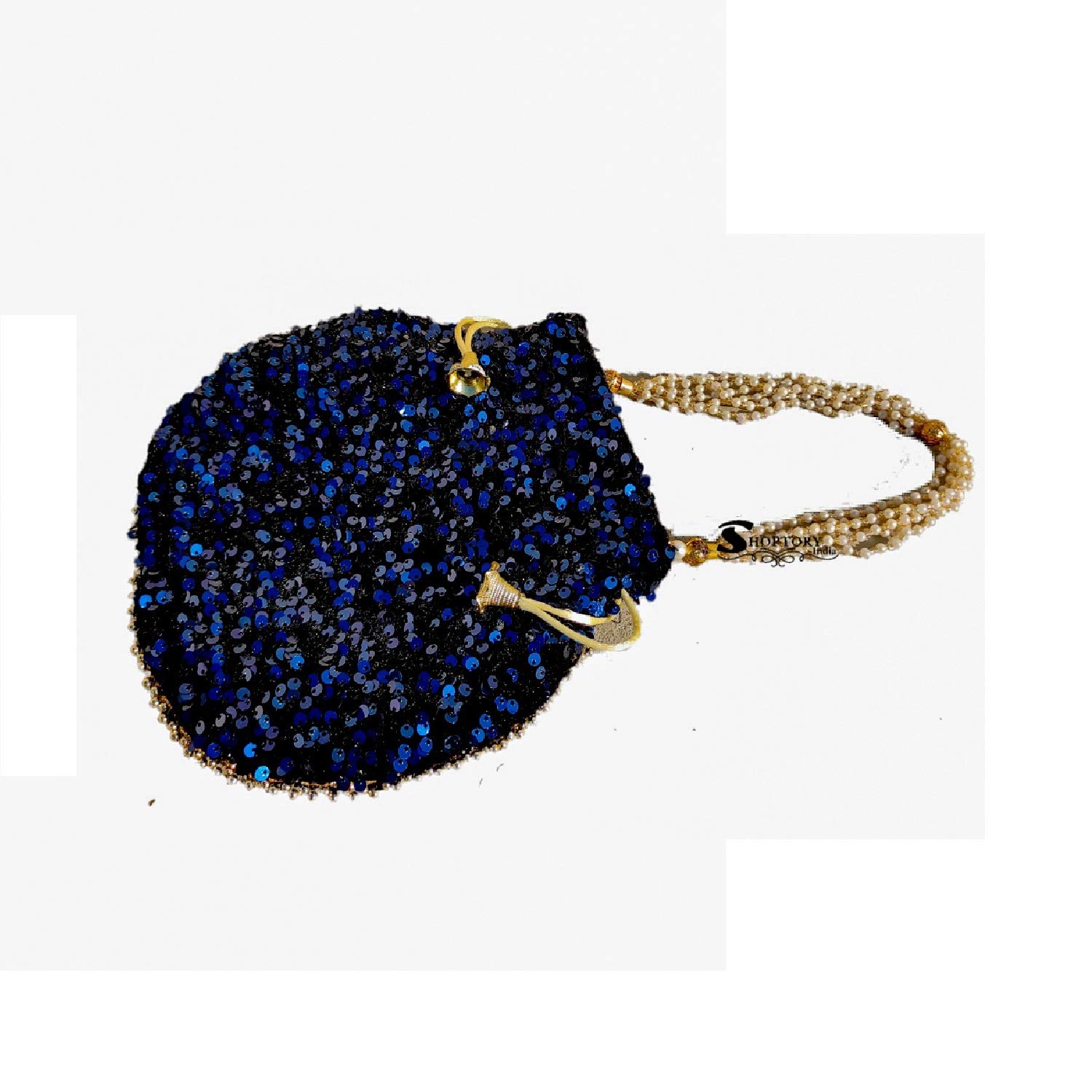 Potli - Bolsas para mujer con estilo para regalos de boda, color azul de Indian Collectible, Multi