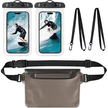 Waterproof Phone Case 2 IPX8 Waterproof Pouch + 1 Waist Bag