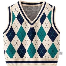 Unisex Baby Sweater Vest Knitted Soft Uniform Cotton V-Neck Sleveeless Waistcoat Vest