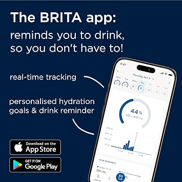 BRITA LARQ iQ Digital Filter Water Bottle Black (680ml) with Hydration Tracking App, Activated Carbon Water Filter & UV-C - neutralises 99.99% bacteria, reduces micro impurities, PFAS & more