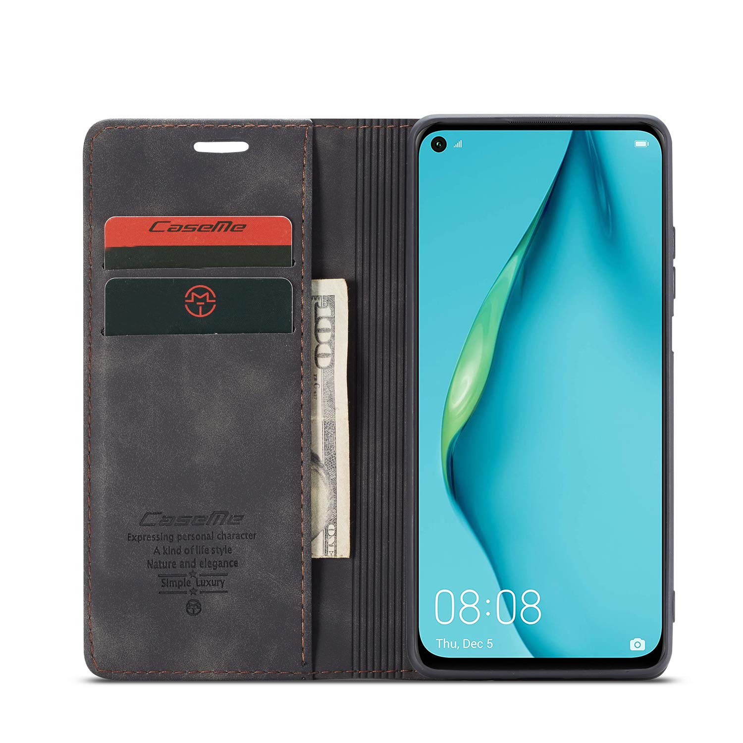 Beajew Custodia Per Huawei P smart, Flip Caso in PU Pelle Premium Portafoglio Retro Custodia,con Supporto Stand,Slot per Schede e Chiusura Magnetica
