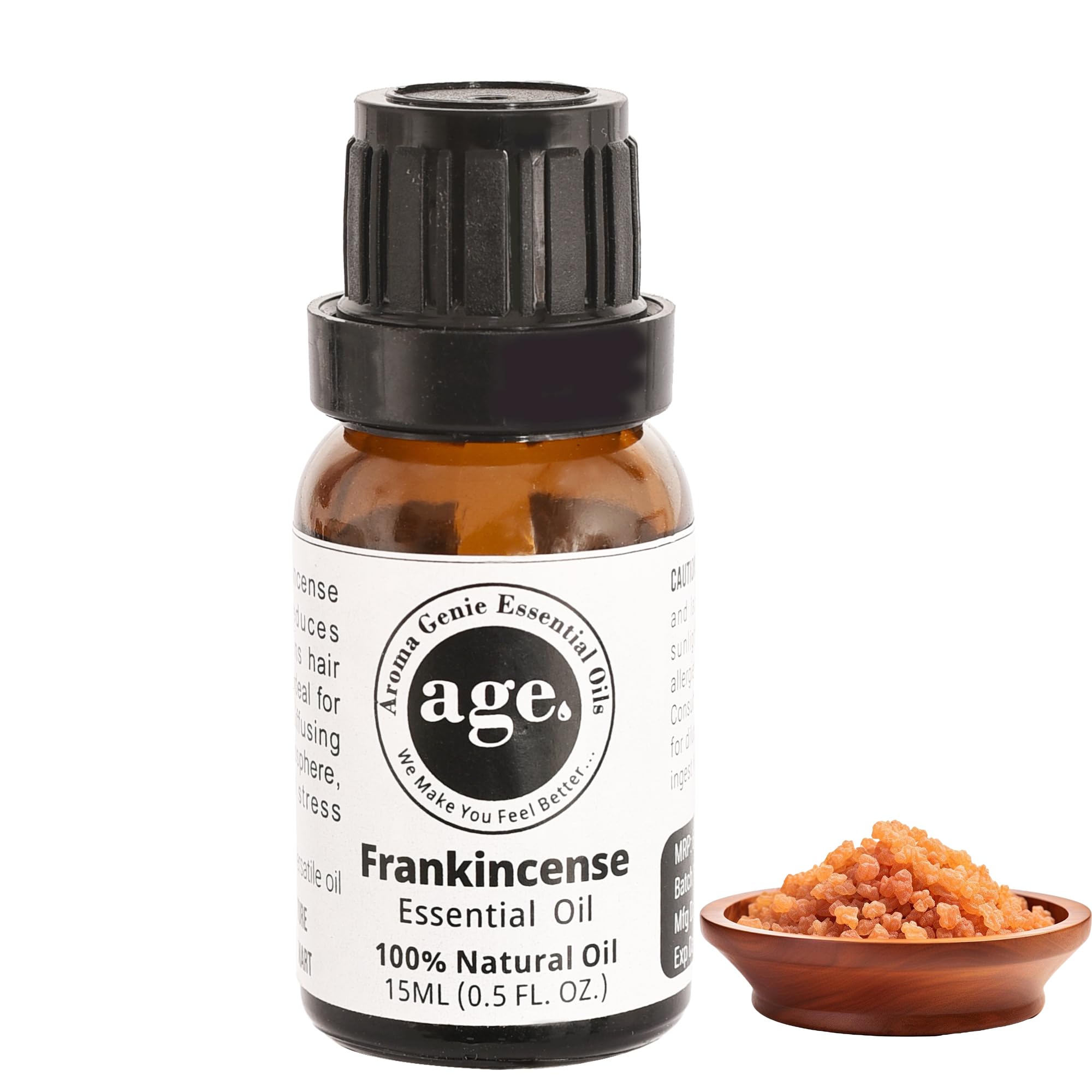 Aroma Genie Frankincense Grade-A, Essential Oil- Helps in Anti-Wrinkles, Patchy Skin, Meditation, Hormonal Balancing |Natural, Pure| 15ml