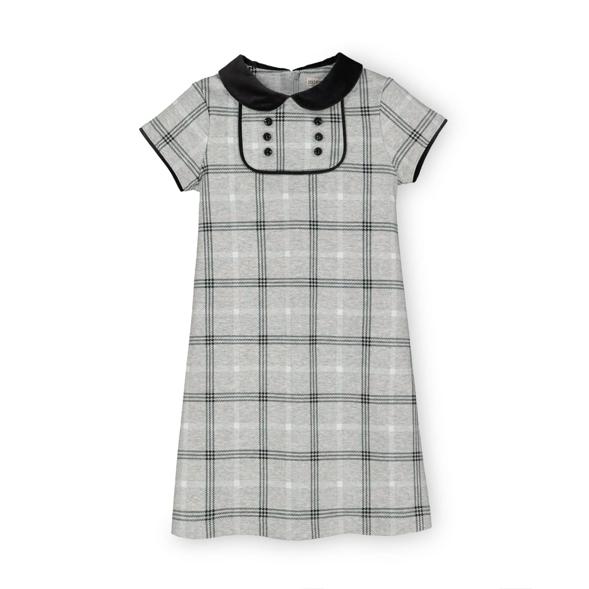 Hope & Henry Girls' Short Sleeve Ponte A-Line Dress
