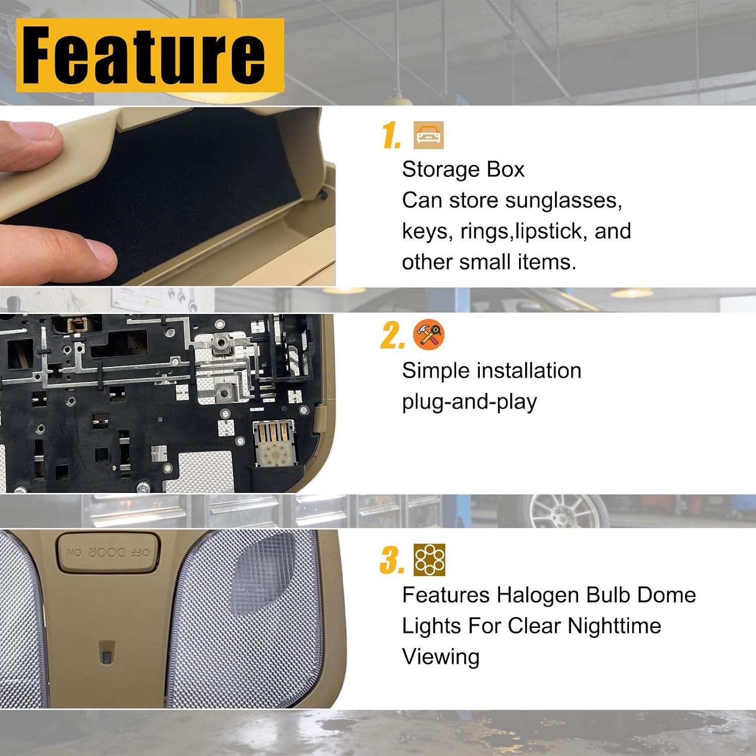 Overhead Console Map Reading Light Assembly For Hyundai Sonata​ 2011-2014