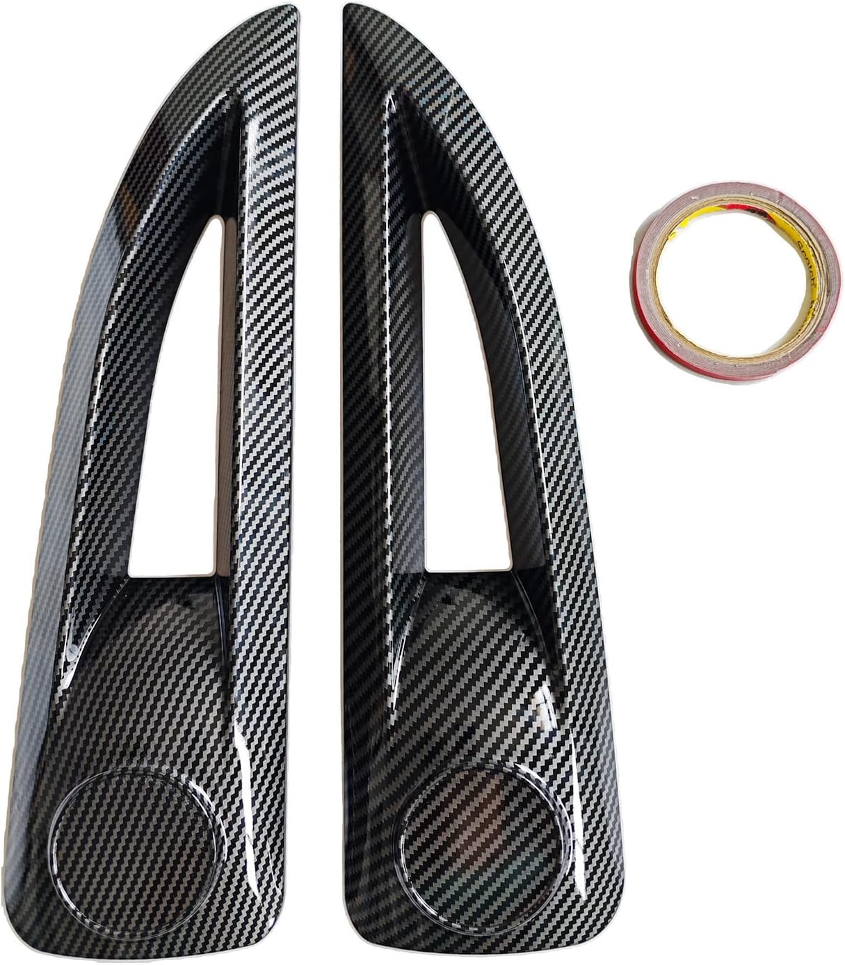 Pair Hood Side Air Vent Cover Bezels ABS Plastic Trim Carbon Fiber Matt Black for Jeep Wrangler JK JKU Unlimited Rubicon 2007-2017 Avenger Style Hood (Pair Carbon Fiber)