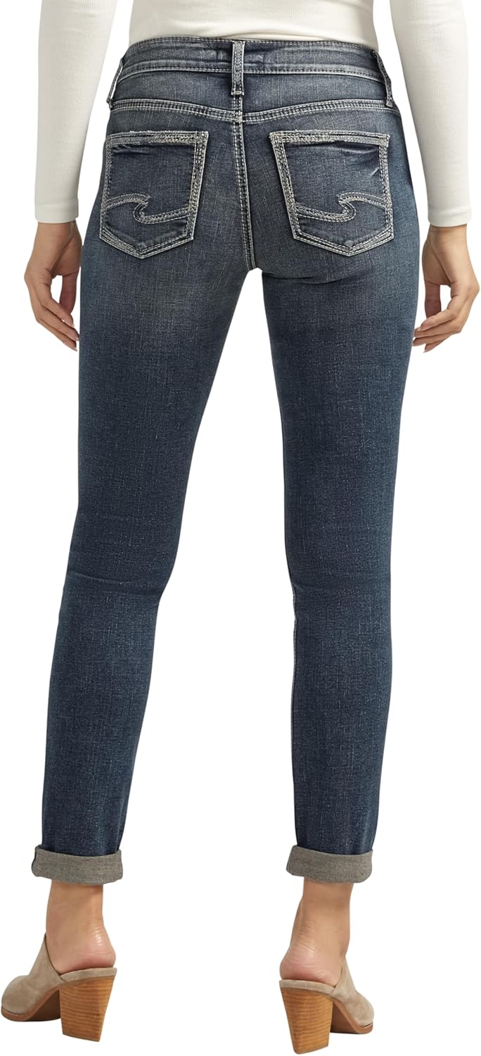 Silver Jeans Co. Women’s Girlfriend Mid Rise Slim Leg Jeans