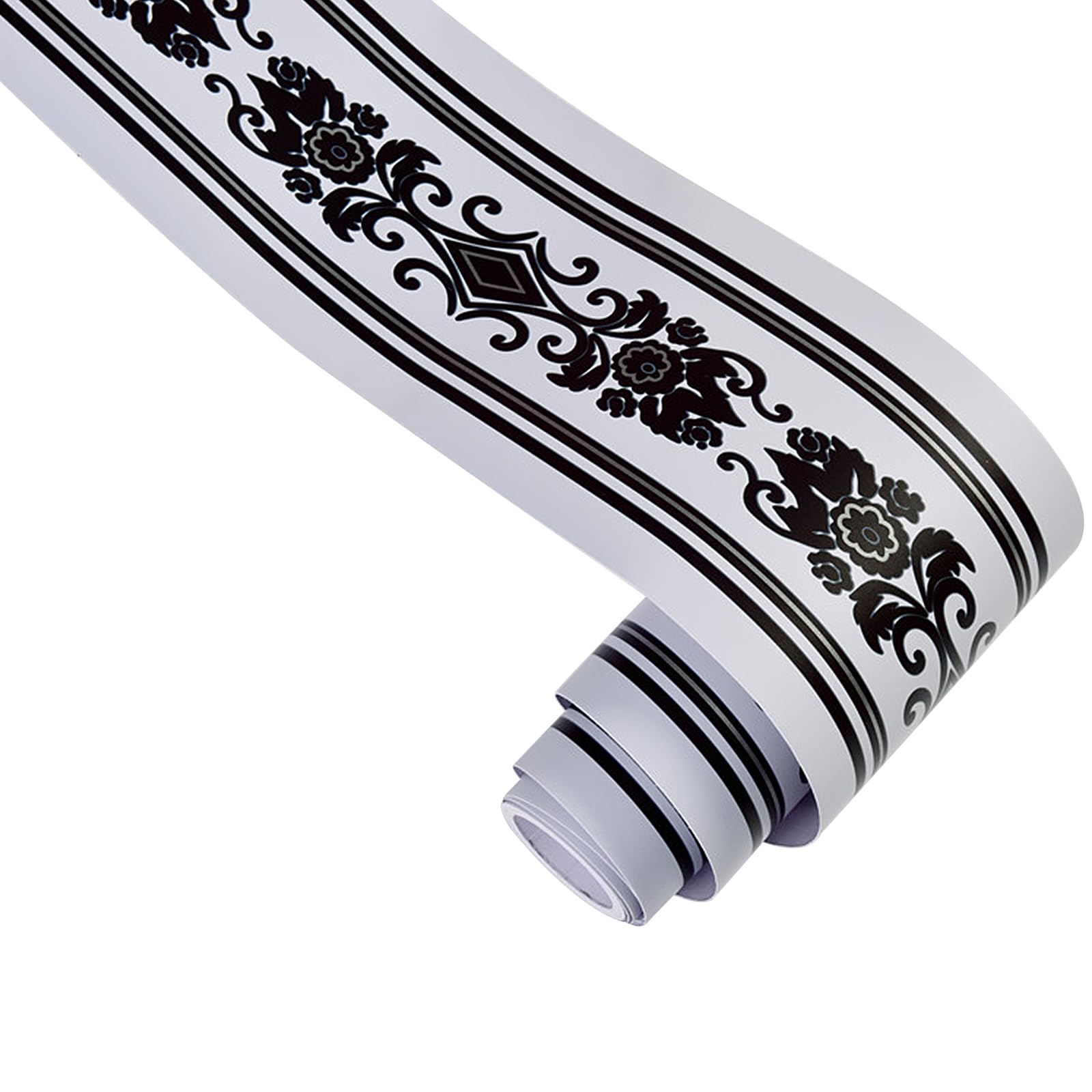 KMDZDZGS Self-Adhesive Wallpaper baseboards, PVC Wallpaper Borders, Waterproof Waistline Decorative Sticker, Baseboard Decorative Wallpaper for Kitchen Living Room Bathroom,12CM X 10M (R)