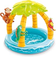 Intex 58417EP Tropical Island Toddler Pool 40x34 - Inflatable Baby Kiddie Splash Pool for Summer Fun