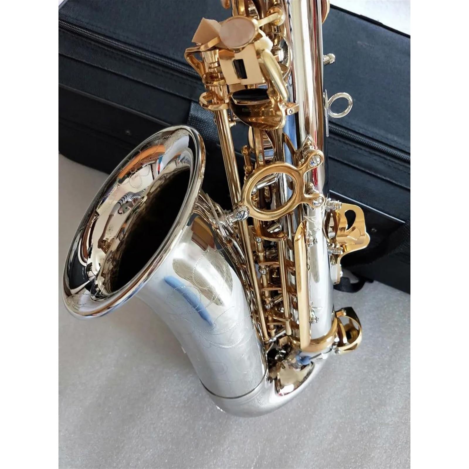 Saksofon Altowy, Niklowany, Złoty Klucz, Super Profesjonalny Ustnik Do Saksofonu profesjonalny Saksofon