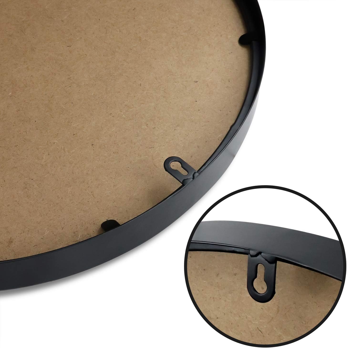 MORIGEM Round Mirror, 19.7” Wall Mirror, Wall-Mounted Mirror for Bedroom, Bathroom, Living Room & Entryway, 1.4” Metal Frame Vanity Mirror, Black