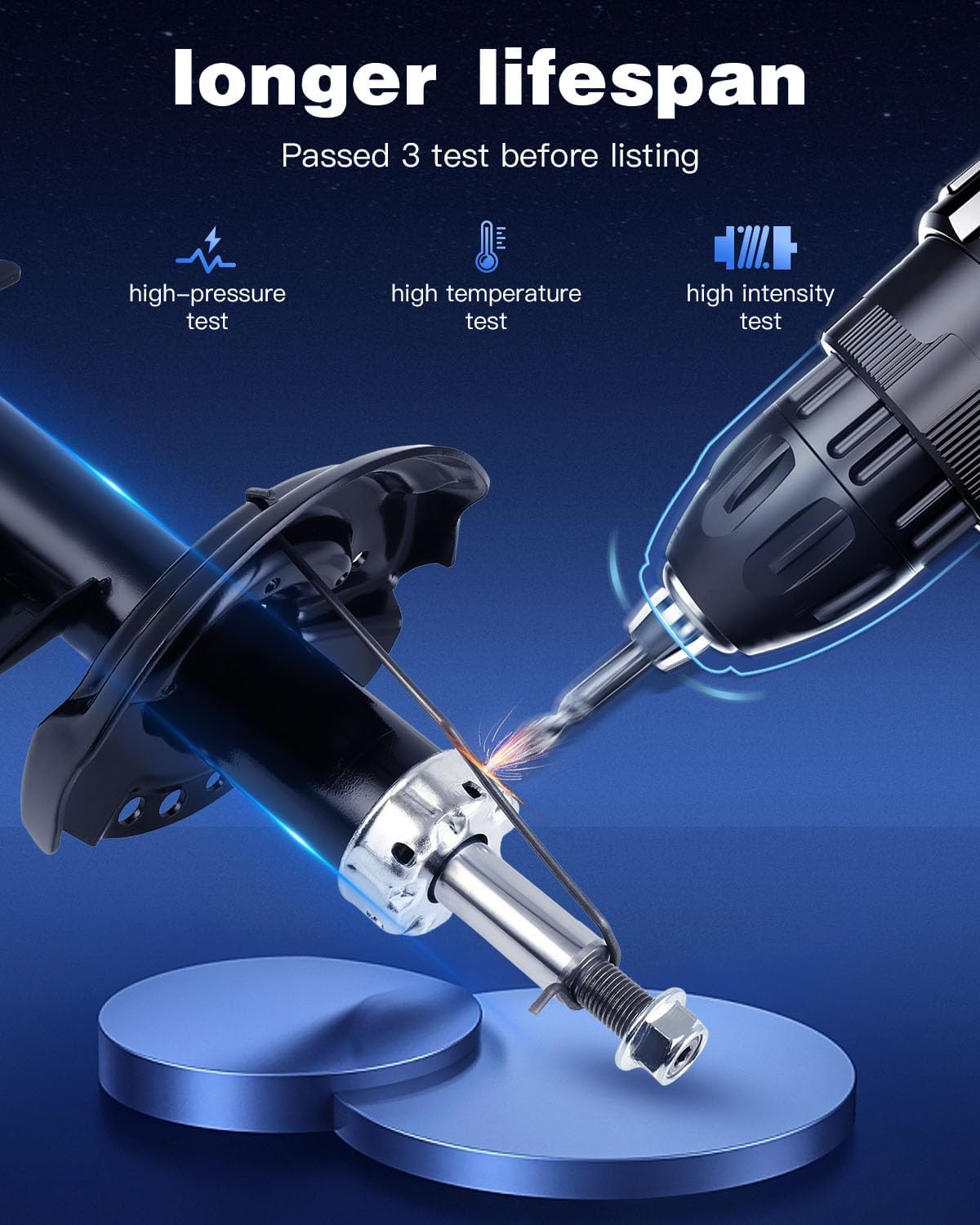 ECCPP Shocks Struts Front Shocks Absorbers Struts for 2013-2015 for Chevy Spark 3330089 73019 3330090 73020-2pcs shocks-Only FWD