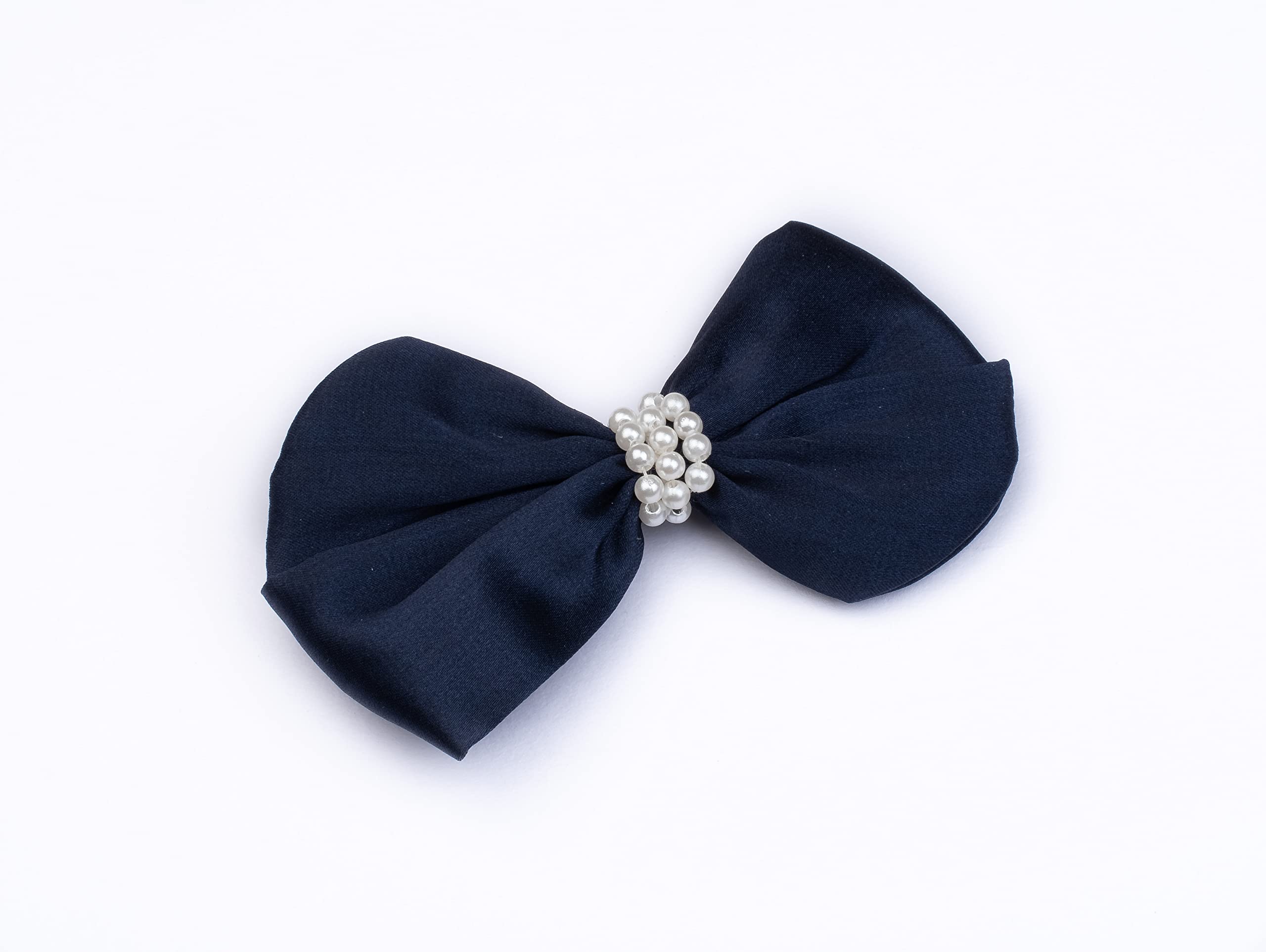 Ribbon Candy - Pearl Detailed Cute Stylish Satin Bow on Alligator Hair Clip for Women & Girls-Pack of 1(Navy Blue) (B09XMDF8GC) Amazon Price History, Amazon Price Tracker