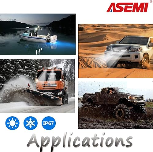 Miniatura 7 de Barra de luz para automóvil de 6.5 pulgadas, luz de trabajo de 150 vatios, luces antiniebla todoterreno, triple fila, 50 chips LED, IP67,