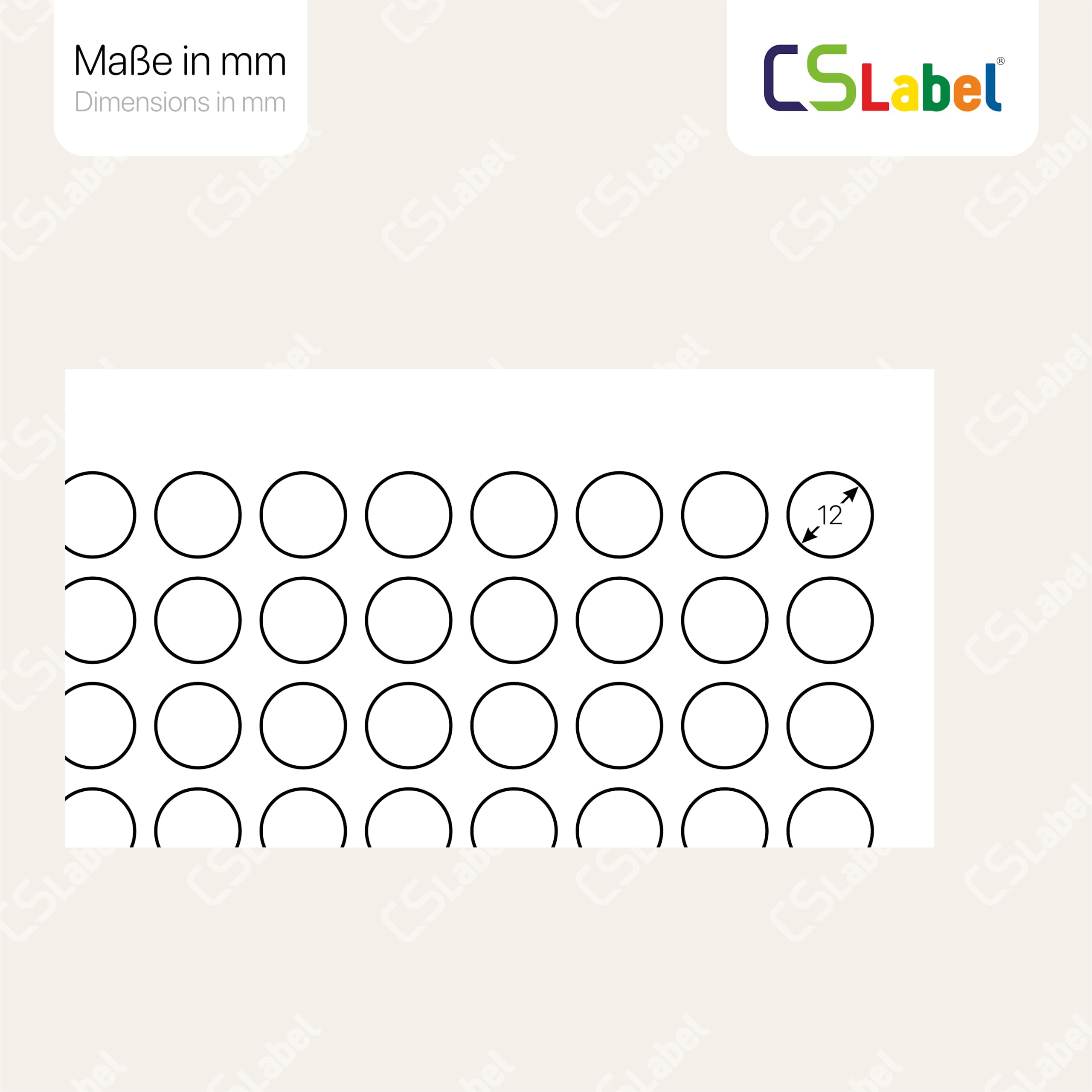 Weiße Papier-Aufkleber Rund – 12 Mm, 216 Stück, Selbstklebend, Vorteilspack